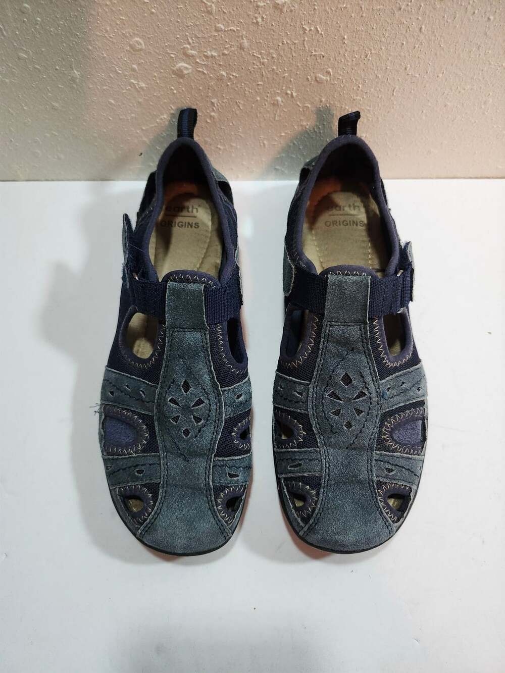 Earth Origins Taye Women's Navy Nubuck Leather and Fabric Sport Sandals